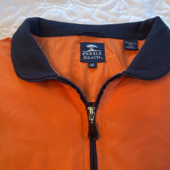 Pebble Beach Men’s Golf 1/4 Zip Pullover Jacket. Orange/Rust and Blue. Size XL - Picture 2 of 4